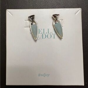 Stella & Dot Sommerville Stone Earrings Mint Quartz Silver